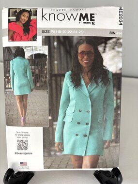 Know Me Mimi G ME2034 Sewing Pattern Jacket Dress Size 18 20 22 24 26 Uncut